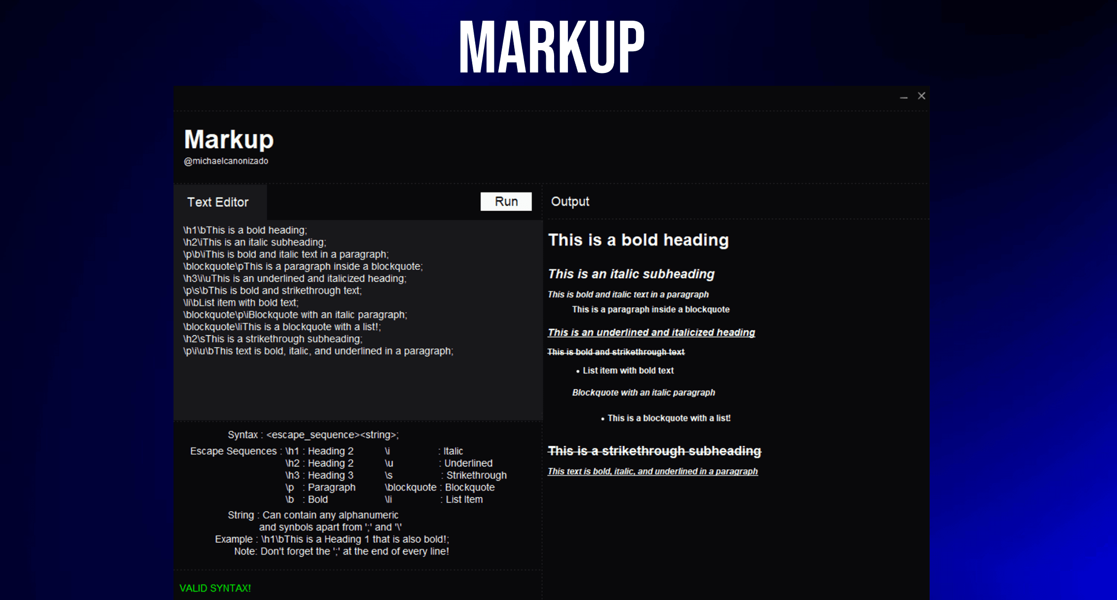 Markup